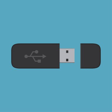 USB flash disk simgesi. vektör illüstrasyonu.