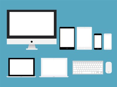 boş ekran vektör illüstrasyonlu modern aygıt koleksiyonu