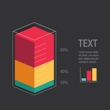 Grafiklerin 3d görüntülenmesi iş vektörü illüstrasyonuName