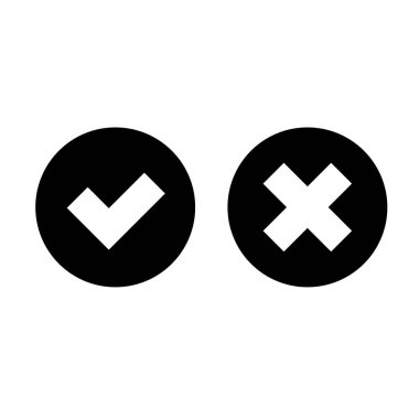 Basit evet ya da hayır düğmeleri vektör çizimi