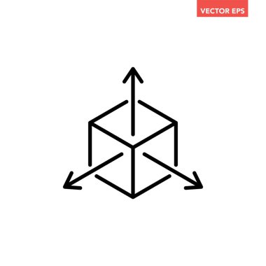 Beyaz arka plan üzerinde küp işareti izole küp simge vektör