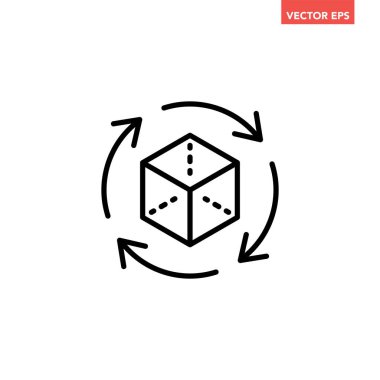 Saydam arka plan üzerinde küp logo kavramı izole küp vektör simgesi