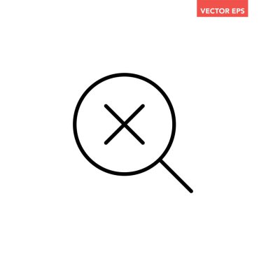 Büyüteçteki x harfinin vektör simgesi tasarımı.