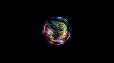Bilim kurgu küresi. Sihirli Küre. Küre Döngü Animasyonu. Alfa Kanalı