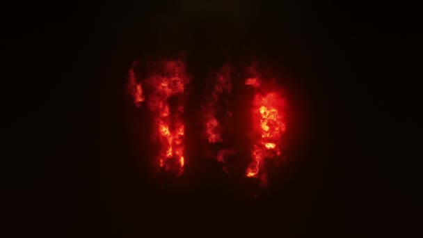 Brennende Nummer Brandnummer — Stockvideo