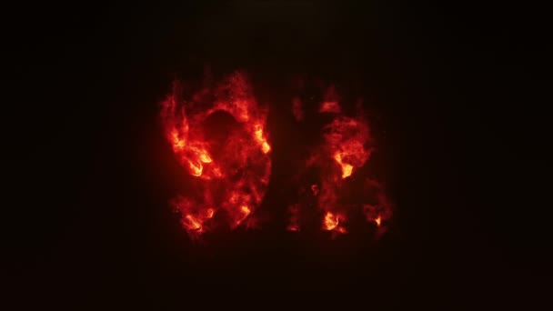 Płonący Numer Liczba Pożarów — Wideo stockowe