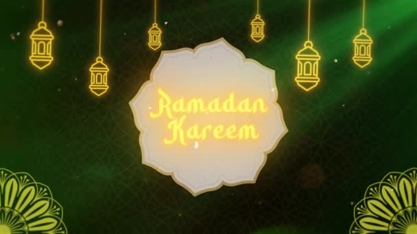 Ramadan Kareem Vagyok Ramadan Mubarak Vagyok Ramadán Üdvözlet Szent Hónap — Stock videók
