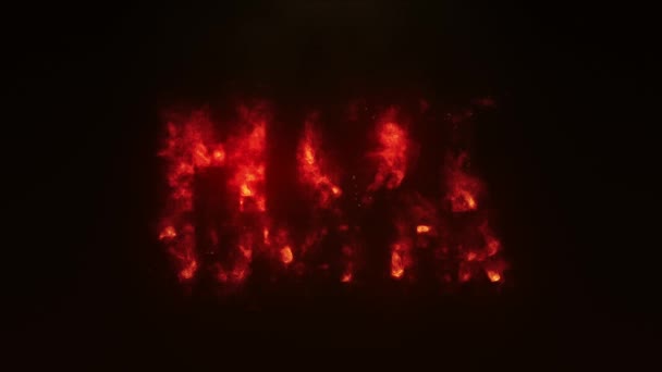 뜨거운 불타는 불타는 텍스트 애니메이션 — 비디오