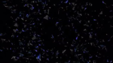 Üçgen Patlaması. Üçgen patlaması. Üçgen Parçacık Patlaması. Şeffaf arkaplan. Alfa Kanalı