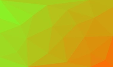 Düşük çokgen desenli soyut geometrik yeşil ve turuncu gradyan. Modern vektör illüstrasyon arkaplan şablonu