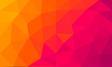 Koyu turuncu, mor, soyut geometrik desenli, çokgen desenli. Duvar kağıdı nirengi arkaplanı. Web, dijital, uçucu, fikirler için vektör illüstrasyonu, yaratıcı