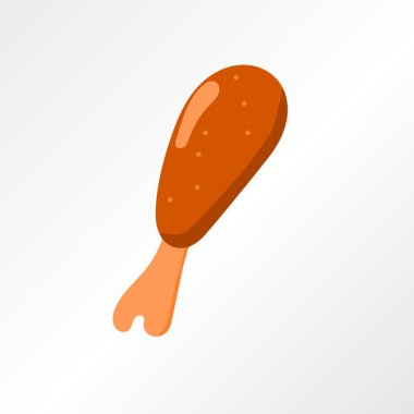 Vektör gıda ikonu. Etli tavuk budu çizimi. İzole edilmiş arkaplan