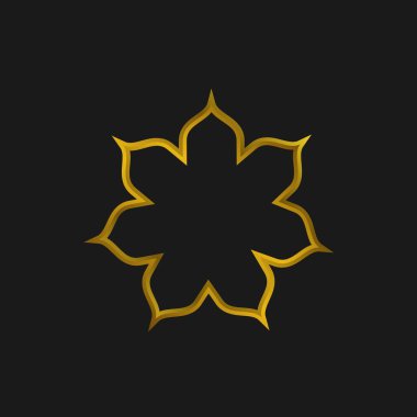 çiçek altın kaplama metalik simge veya logo vektörü