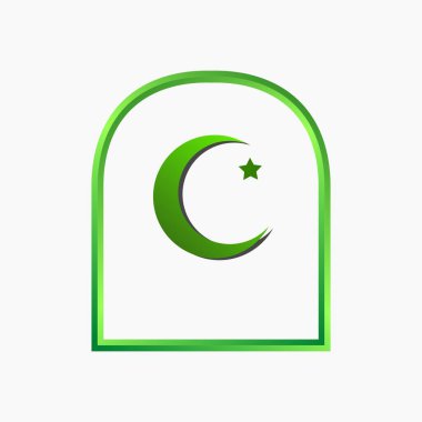 Ülkenin bayrağı, yıldız ikonu. İslam amblemi işareti