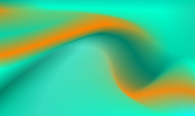 Parlak mavi nane ve turuncu renkli bulanık dalga gradyan çizimi. Duvar kağıdı, afiş, kapak, ağ, dijital için pürüzsüz ve zarif modern doku vektör tasarım şablonu