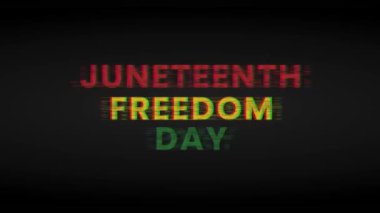Juneteenth Özgürlük Günü metin kutlaması görüntüsü. Tipografi tasarım arka plan videosu. Afrikalı Amerikan Tarihi