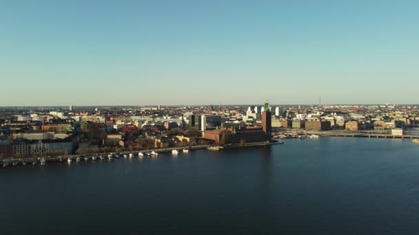 瑞典斯德哥尔摩 昆虫门天际线的航拍图 4K和30Fps — 图库视频影像