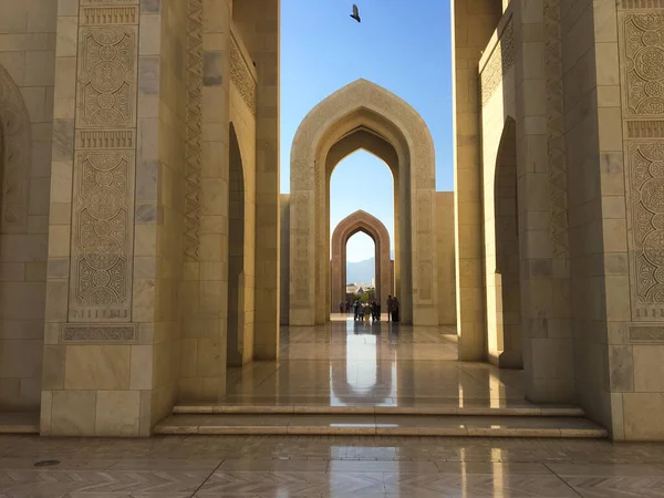 Grande Mesquita Sultão Qaboos Mascate Omã Entrada Principal — Fotografia de Stock