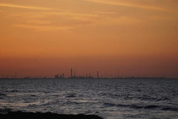 Захід Сонця Над Середземним Морем Місті Портсайд — стокове фото