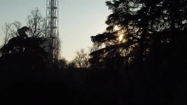 Luftdrone Optagelser Milano Park Solnedgang – Stock-video