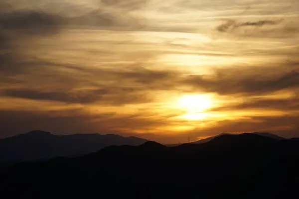 Sunset Mountains Background Malaga — Stock Photo, Image