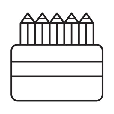 Renkli Kalemler Satır Simgesi Tasarımı