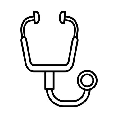 Stetoskop Çizgisi Simge Tasarımı