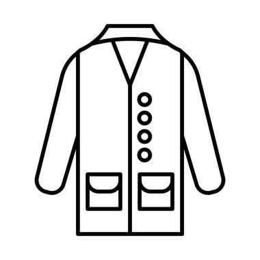 Laboratuvar Önlüğü Çizgisi Simge Tasarımı