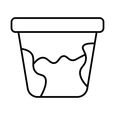 Çiçek Saksı Çizgisi Simgesi Tasarımı