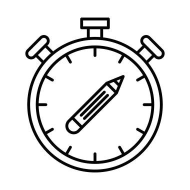 Alarm Saat Çizgisi Simgesi Tasarımı