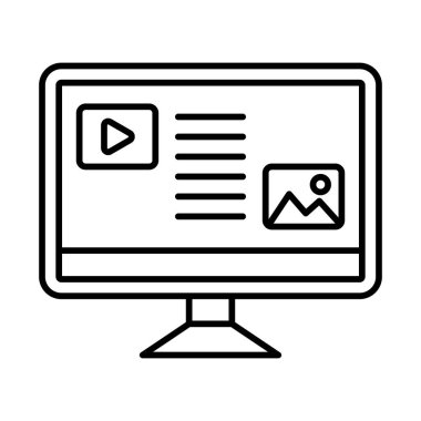 Dijital Pazarlama çizgisi simgesi tasarımı