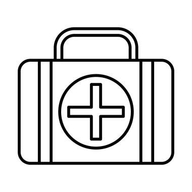 İlk Yardım Kit Satır Simgesi Tasarımı 