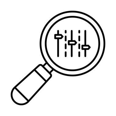 Büyütülen Cam Çizgi Simgesi Tasarımı