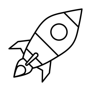 Roket Çizgisi Simge Tasarımı