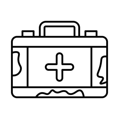 İlk Yardım Kit Satır Simgesi Tasarımı