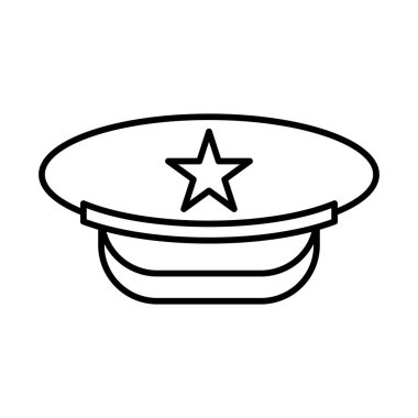 Askeri Şapka Çizgisi Simge Tasarımı