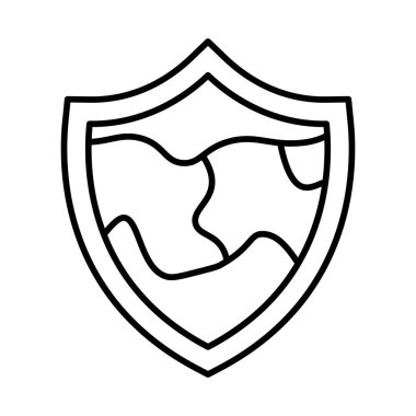 Kalkan çizgi simgesi tasarımı