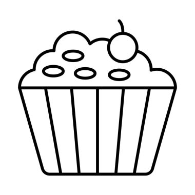 Cupcake Çizgisi Simgesi Tasarımı