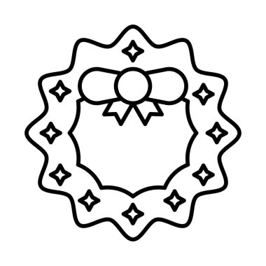 Noel Çelengi Çizgisi Simge Tasarımı