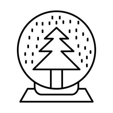 Kar Küresi Çizgisi Simge Tasarımı