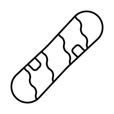 Snowboard vector line icon design