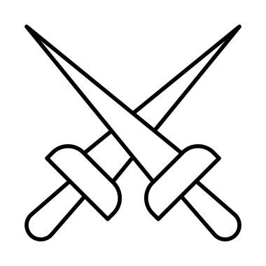 Fencing vector line icon design