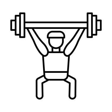 Ağırlık Kaldırma Vektör Çizgisi Simgesi Tasarımı
