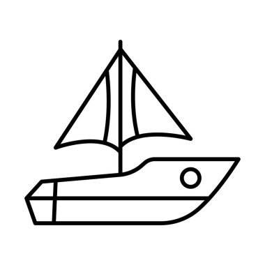 Yachting vector line icon design