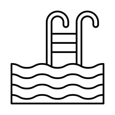 Swimming Pool vector line icon design