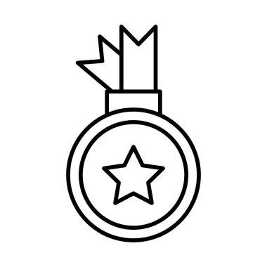Medal vector line icon design