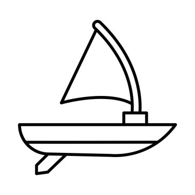 Windsurf vector line icon design