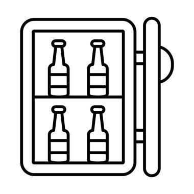 Minibar Vector Line Icon Design