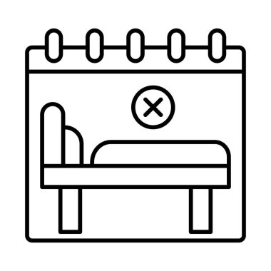 Cancel Booking Vector Line Icon Design