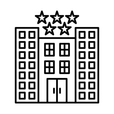 5 Star Hotel Vector Line Icon Design
